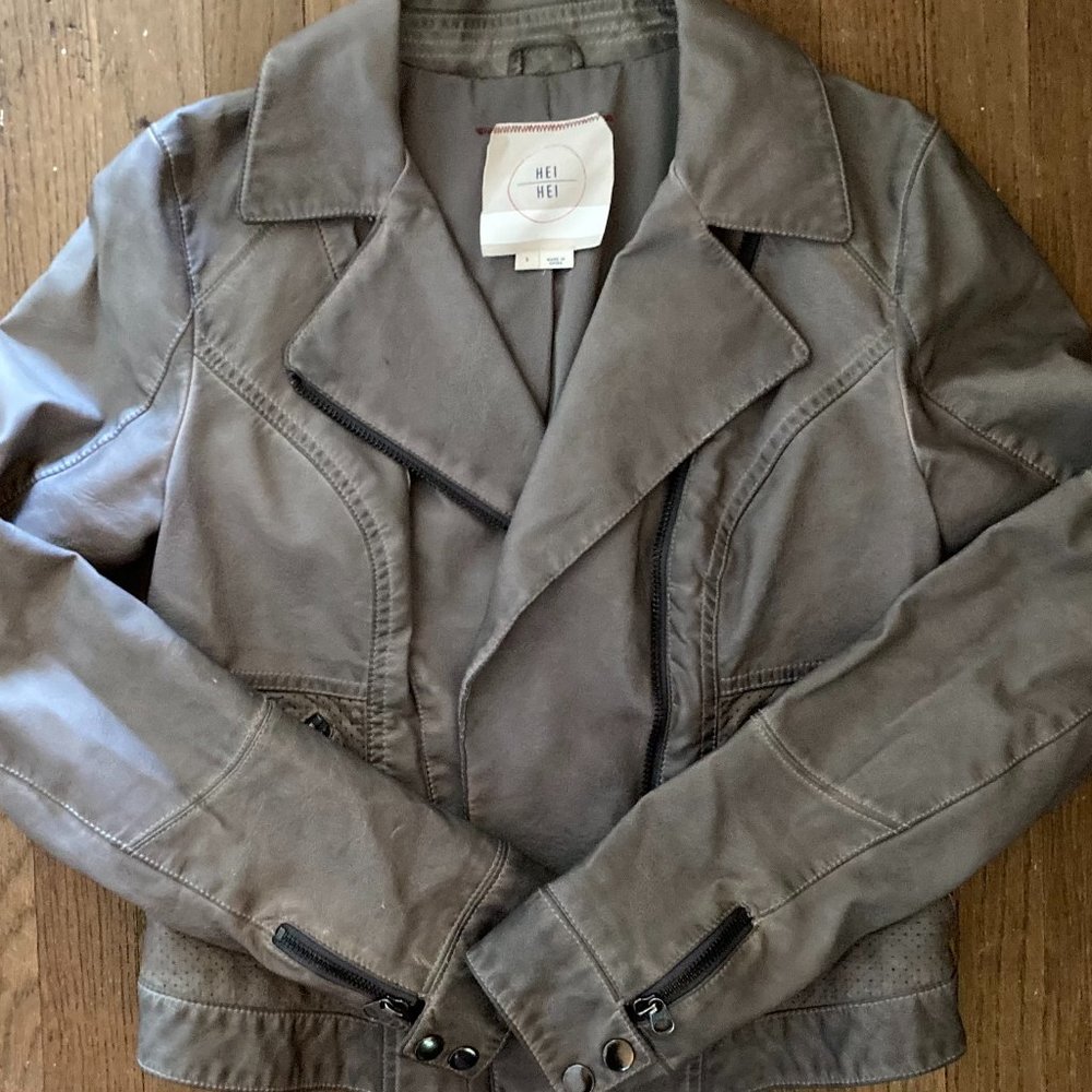 Hei Hei / Anthropologie Vegan Leather Moto Jacket